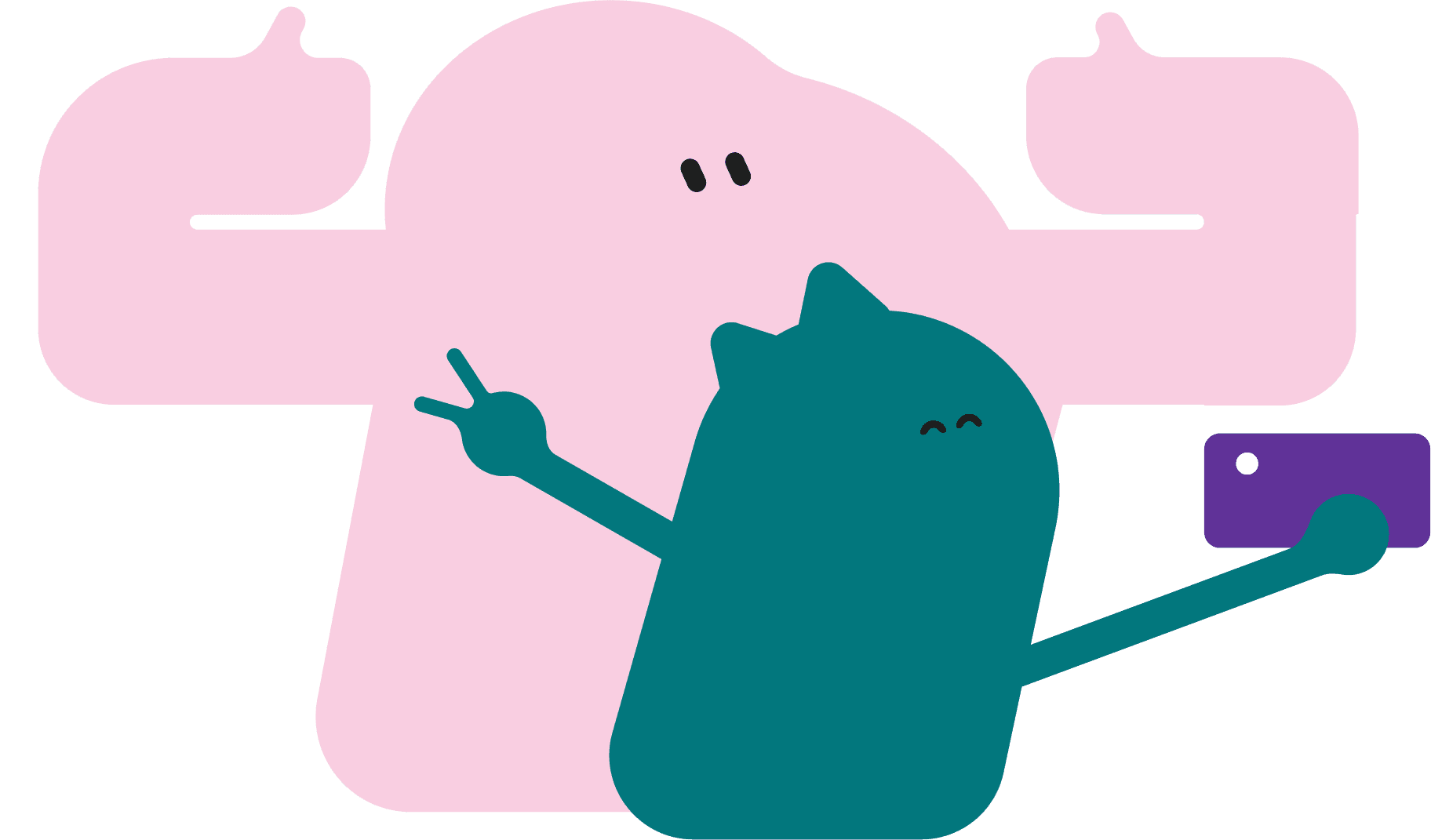 Human with a cat illustration